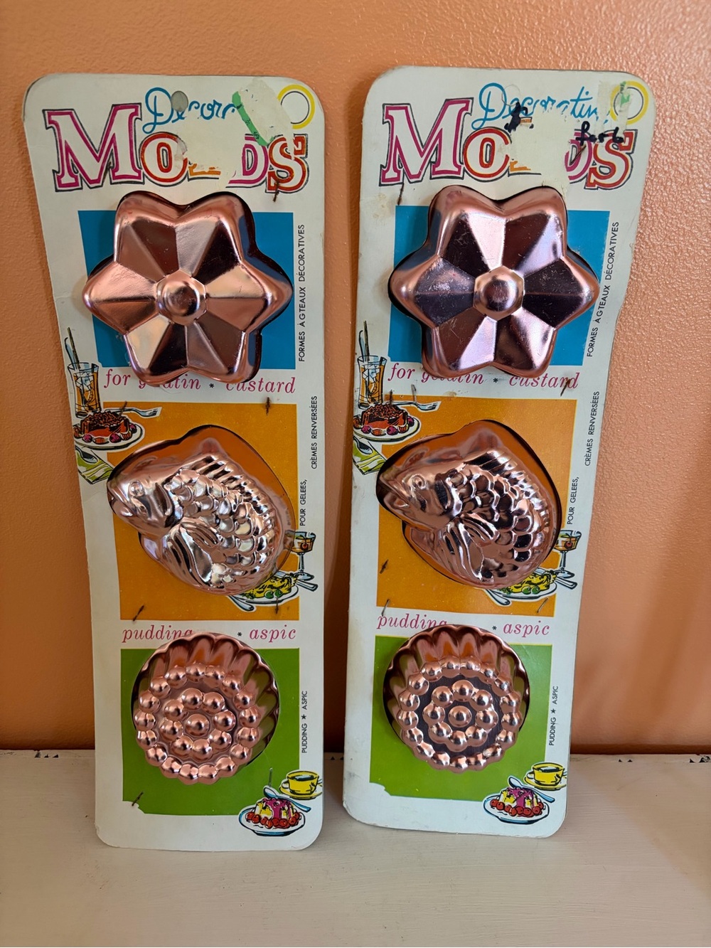 🧸2/$35🧸 Vintage Copper Jello Mold Set